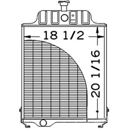 Aftermarket New Radiator w/o Oil Cooler 2 1/4" Fill Neck Height Fits John Deere 401D AT71190